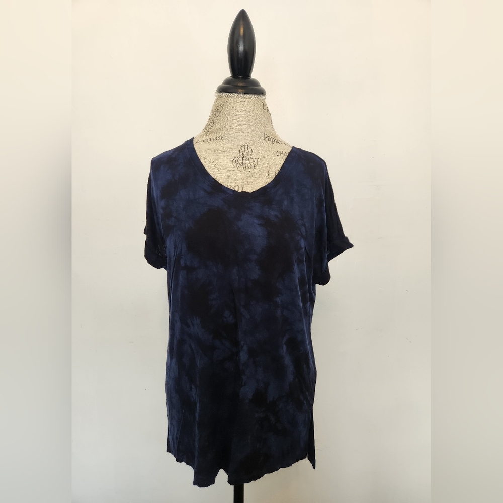 Women's Tahari Blue Black Shirt Size Small